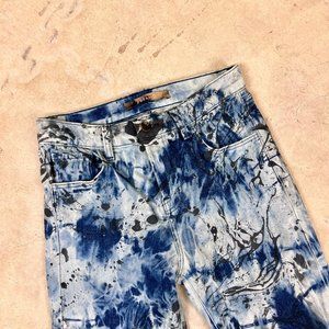 Custom J Brand Bleach Dyed & Marble Painted Edgy Grunge Skinny Jeans Siz…